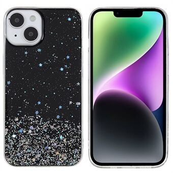 Voor iPhone 14 Plus Starry Sky Glitter Sparkle Epoxy Case Soft TPU Shockproof Drop Protection Impact Phone Cover