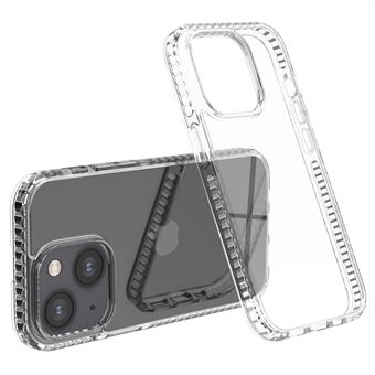 Voor iPhone 14 Plus schokbestendig plastic + TPU Crystal Clear Phone Back Shell Drop Protection Antislip telefoonhoes