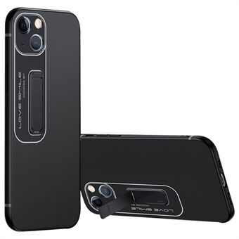 Slanke matte telefoonhoes voor iPhone 14 Plus, valbestendig zacht TPU + harde pc mobiele telefoonhoes met verborgen standaard