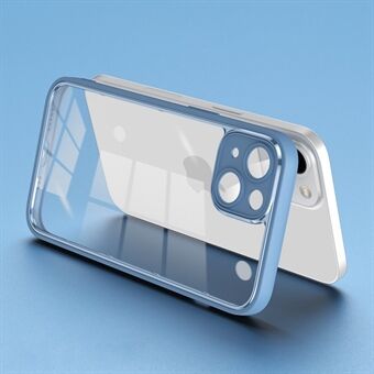 Voor iPhone 14 Plus Fall Proof Back Protector Cover Galvaniseren PC + TPU telefoonhoes met lensfilm