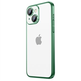 Galvaniseren telefoonhoesje voor iPhone 14 Plus Matte Scratch mobiele telefoonhoes met cameralensfilm van gehard glas