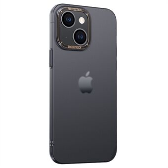 Voor iPhone 14 Plus doorzichtige harde pc-achterkant AG Matte anti-vingerafdruk Anti- Scratch beschermend telefoonhoesje met metalen cameraframe