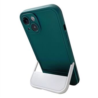 Voor iPhone 14 Plus Schokbestendig TPU Case Bodem Verborgen Kickstand Kleur Splicing Mobiele Telefoon Back Cover