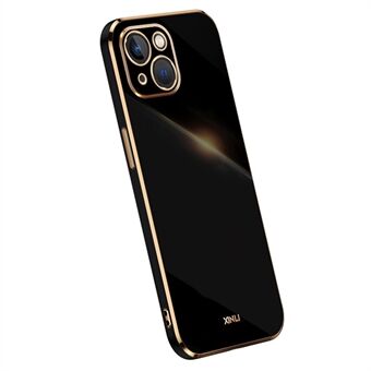 XINLI Voor iPhone 14 Plus Galvaniseren Gouden Edge Telefoon Cover Flexibele TPU Anti- Scratch Case