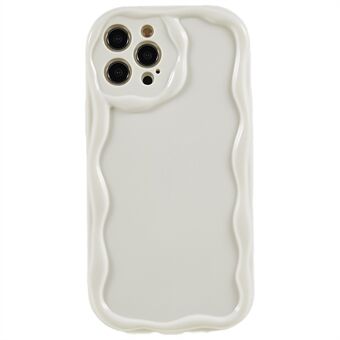 Voor iPhone 14 Plus Creative Wave Design Drop-proof Cover Soft TPU Telefoonhoesje - Wit