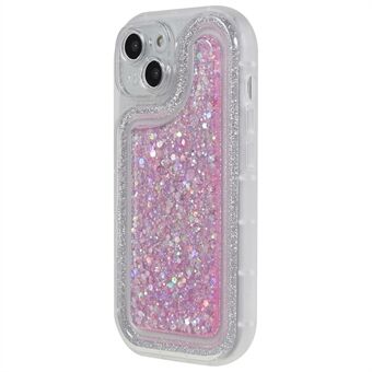 Voor iPhone 14 Plus TPU Epoxy Design Case Bling Glitter Moblie Phone Cover