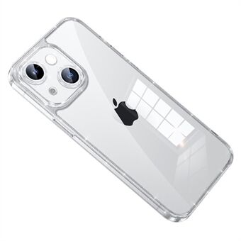 SULADA Voor iPhone 14 Plus TPU Frame Gehard Glas Terug Telefoon Case Lens Protector Glitter Galvaniseren Cover