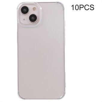 10 stks voor iPhone 14 Plus 0,8 mm ultradunne telefoon tpu case watermerk- gratis versterkte hoeken clear cover