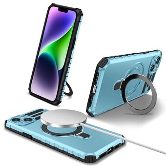 Compatibel met MagSafe Charger Phone Cover voor iPhone 14 Plus TPU+PC Kickstand Matte Phone Case