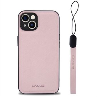 CMAI2 voor iPhone 14 Plus beschermend dun hoesje Anti-drop PU + PC + TPU telefoonhoes met polsband