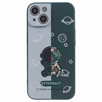 Telefoonhoes met astronautenpatroon voor iPhone 14 Plus , Scratch TPU-hoes voor telefoon