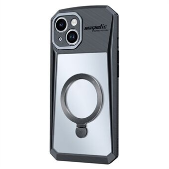XUNDD Voor iPhone 14 Plus Hoesje met Ring Kickstand PC+TPU Telefoonhoesje Compatibel met MagSafe