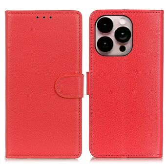 Voor iPhone 14 Pro Max 6.7 inch Litchi Textuur Anti-valbescherming PU Lederen Cover Stand Magnetische Portemonnee Mobiele Telefoon Case: