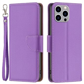 BF Leather Case Series-3 voor iPhone 14 Pro Max 6,7 inch Effen kleur Goed beschermd Litchi-textuur PU-leer Volledige dekking Telefoonhoes met Stand portemonnee