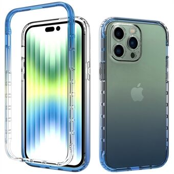Voor iPhone 14 Pro Max 6.7 inch Transparante TPU + PC Hybrid Case Stijlvolle gradiëntkleur Schokbestendige telefoonhoes