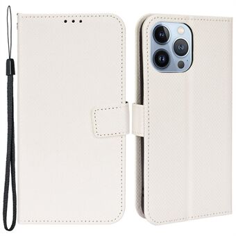Voor iPhone 14 Pro Max 6.7 inch Diamant Textuur Stand Portemonnee Lederen Case Schokbestendige Telefoon Cover met Magnetische Sluiting