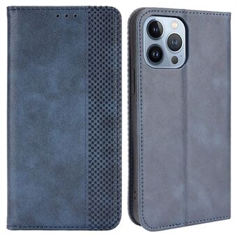 Voor iPhone 14 Pro Max 6.7 inch Schokbestendig Retro Textuur Telefoon Flip Leather Case Wallet Stand Magnetische Auto Sluiting slijtvaste Telefoon Cover: