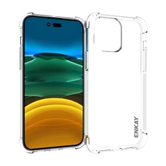 ENKAY HAT Prince Voor iPhone 14 Pro Max 6,7 inch Ultradunne anti-val kristalheldere telefoonhoes met schokabsorberende hoeken Beschermende anti-slijtage TPU-achterkant