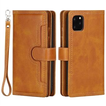 Voor iPhone 14 Pro Max 6.7 inch Split Lederen Flip Case Volledige Bescherming Meerdere Kaartsleuven Portemonnee Stand Cover met Handriem