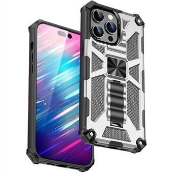 Voor iPhone 14 Pro Max 6.7 inch PC + TPU Armor Cover Magnetische Beugel Kickstand Anti-shock Anti-slijtage Mobiele Telefoon Shell