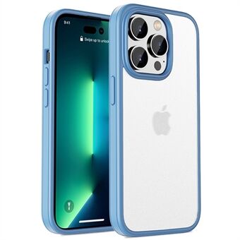 IPAKY Voor iPhone 14 Pro Max 6.7 inch Rubberen Telefoon Case Soft TPU Frame Hard PC Back Skin-touch Beschermhoes: