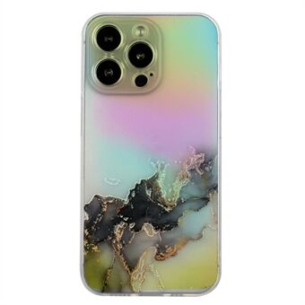 Voor iPhone 14 Pro Max 6.7 inch Kleurrijke Laser Embossing Marmer Patroon Telefoon Cover Soft TPU Beschermhoes: