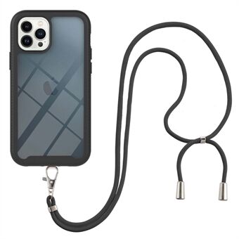 YB PC Series-4 voor iPhone 14 Pro Max 6,7 inch harde pc + zachte TPU-cover Anti- Scratch telefoonhoes met lanyard