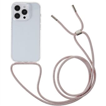 Voor iPhone 14 Pro Max 6.7 inch TPU + acryl telefoonhoes Schokbestendig transparant hoesje met verstelbaar koord