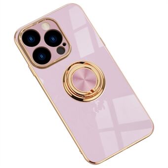 Anti-val telefoonhoes standaard voor iPhone 14 Pro Max 6,7 inch, Ring 9D galvaniseren nauwkeurige uitsparing ultraslanke telefoon achterkant
