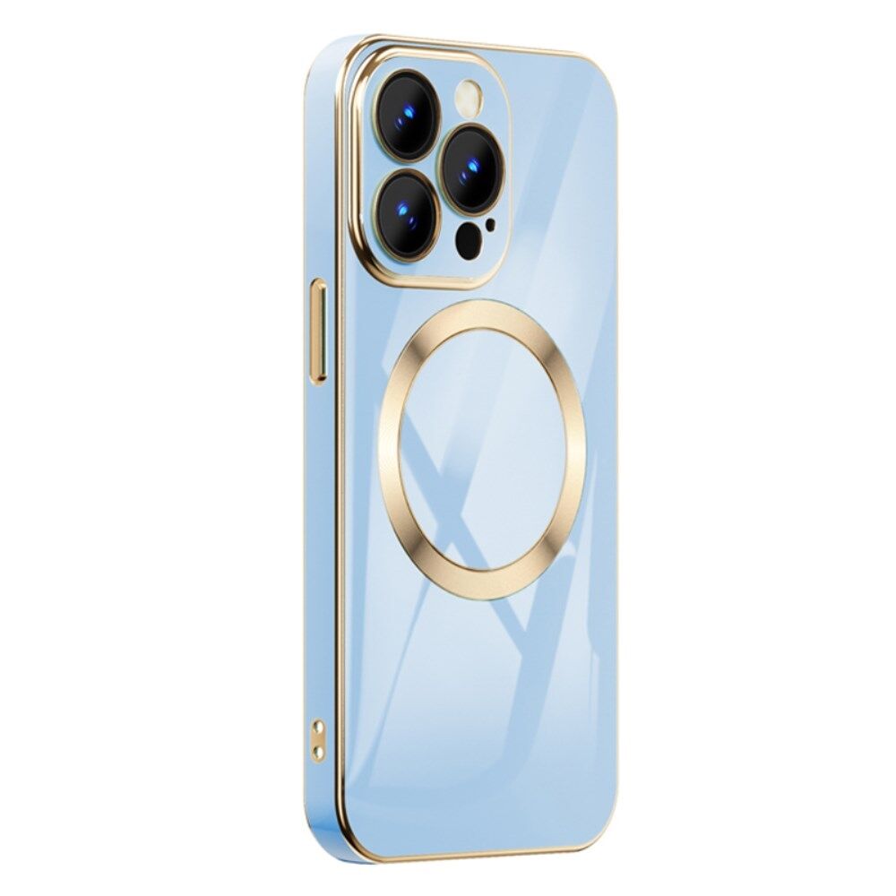 Voor iPhone 14 Pro Max 6.7 Telefoon Case Gold Edge Schokbestendige TPU Cover Ondersteuning Draadloos Magnetisch Opladen:
