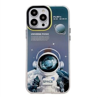 Voor iPhone 14 Pro Max 6.7 inch Laser Effect Ruimtevaarder Patroon Telefoon Case Afneembare Lens Frame Hard PC Back Cover: