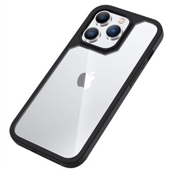 Voor iPhone 14 Pro Max 6.7 inch Push-pull Stof Plug Telefoon Case Anti-vingerafdruk Matte TPU + Acryl Hybrid Telefoon Terug Shell