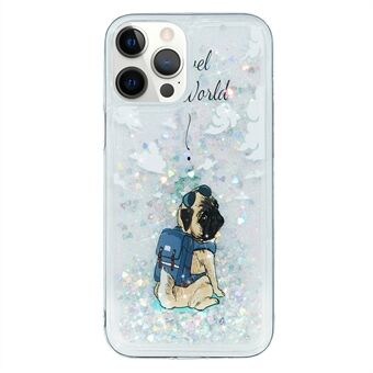 Voor iPhone 14 Pro Max 6.7 inch Glitter Bling Poeder Drijfzand Case Patroon Afdrukken TPU Back Beschermhoes:
