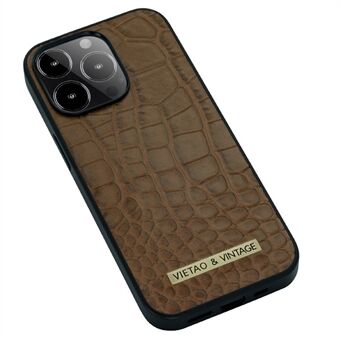 VIETAO Voor iPhone 14 Pro Max Krokodil Textuur PU Leer + PC + TPU Telefoon Case Zakelijke Stijl Anti Scratch Telefoon Cover