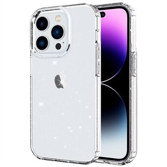 GW18 Voor iPhone 14 Pro Max Glitter Poeder Transparante TPU Case Anti- Scratch Anti-drop Telefoon Back Cover
