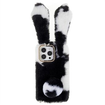 Voor iPhone 14 Pro Max Anti-val Zacht Handgemaakte Fluffy Furry Bunny TPU Shell Leuke Konijn Beschermhoes
