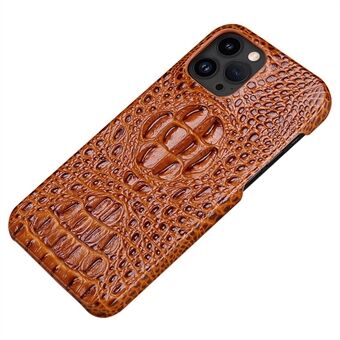 Anti-Val Telefoon Case voor iPhone 14 Pro Max Harde PC Beschermhoes Lederen Gecoate Krokodil Textuur Shockproof Cover