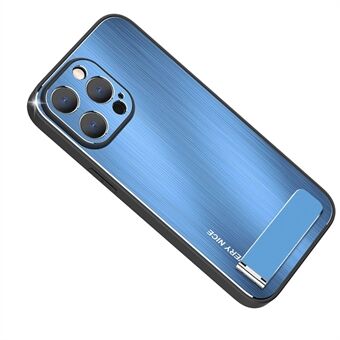 Voor iPhone 14 Pro Max standaard geborsteld telefoonhoesje TPU + aluminium schokbestendige hybride hoes