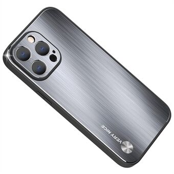 Hard geborsteld mobiele telefoonhoesje voor iPhone 14 Pro Max, TPU + aluminium achterkant van de telefoon