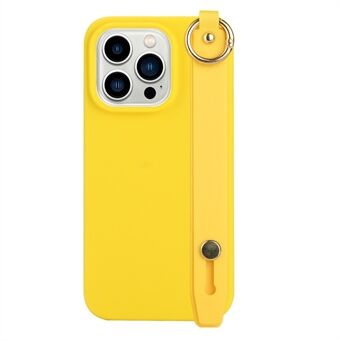 Voor iPhone 14 Pro Max Candy Kleur Telefoon TPU Cover Anti-drop Anti- Scratch Case met Handriem Kickstand