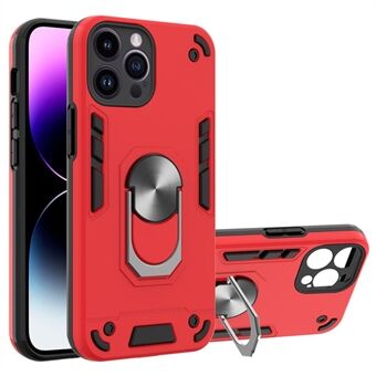 YB PC Series-1 voor iPhone 14 Pro Max TPU + PC Shockproof Cover Rotary Ring Kickstand Mobiel Anti-drop Case