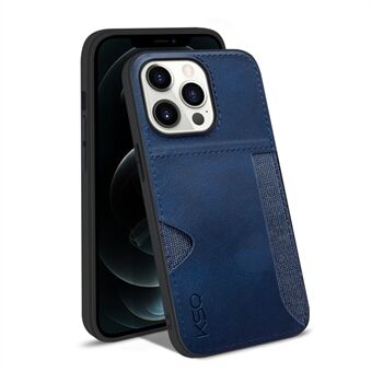 KSQ Style-D voor iPhone 14 Pro Max PU-leer gecoat TPU + doek Anti-drop Cover Card Slot Design beschermhoes