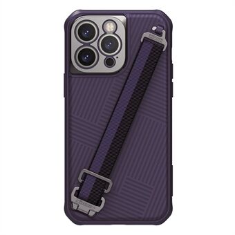 NILLKIN magnetische hoes met bandje voor iPhone 14 Pro Max, TPU+PC anti-drop case beschermende achterkant compatibel met MagSafe opladen