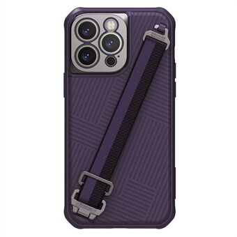 NILLKIN Strap Case voor iPhone 14 Pro Max, TPU+PC Anti-drop Case Stripe Design Beschermende Back Cover