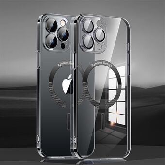 Harde pc-telefoonhoes voor iPhone 14 Pro Max Compatibel met MagSafe Kristalheldere hoes met glazen lensbeschermer Anti-val telefoonhoes