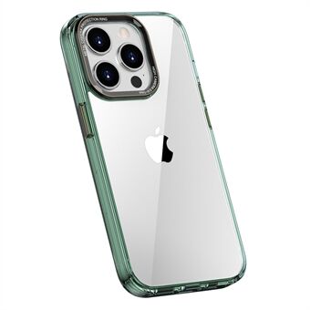Ming-serie telefoonhoes voor iPhone 14 Pro Max, anti-val transparante achterkant voor mobiele telefoon met metalen lensframe