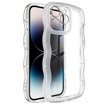 IMAK UX-8-serie Soft TPU-telefoonhoes voor iPhone 14 Pro Max Golvende vorm Schokbestendige hoes Transparante anti-valbeschermhoes