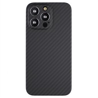 Voor iPhone 14 Pro Max mobiele telefoon beschermhoes, precieze uitsparing koolstofvezel textuur aramidevezel achterkant behuizing - mat zwart