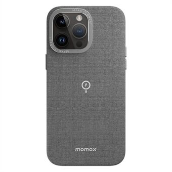 MOMAX Hoesje voor iPhone 14 Pro Max PU-leer + harde pc-telefoonhoes Ondersteuning magnetisch opladen (MFM-gecertificeerd) - Donkergrijs