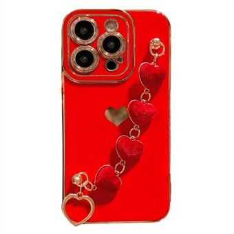 Voor iPhone 14 Pro Max Galvaniseren Telefoonhoes Zachte TPU-achterkant met pluche Love